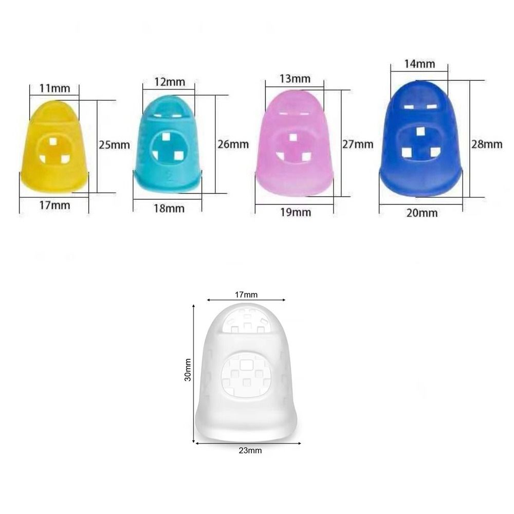 10pcs Solid Color Silicone Finger Guards Breathable Guitar Finger Cover Unisex