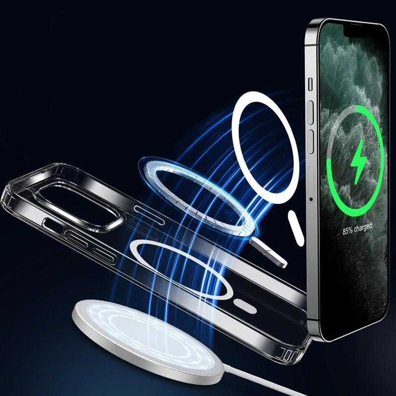 Luxury Car Phone Mount Case for iPhone 16 15 14 Plus 13 12 11 Pro Max Plus Case for MagSafe Magnetic Wireless Charger Clear Case