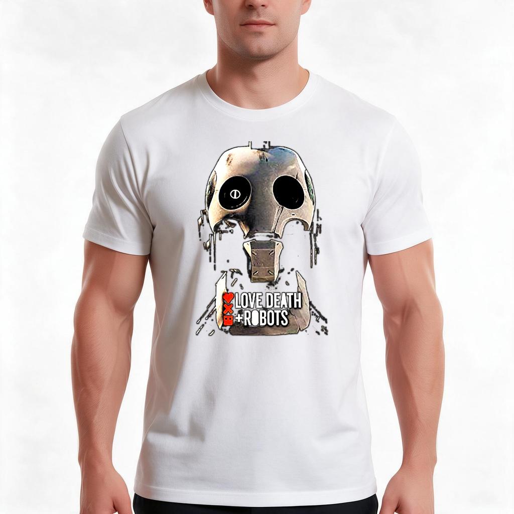 Love Death Robots Tshirt Summer Casual Cotton Tee Oversized Streetwear Tops Vintage Graphic Print Loose Fit Short Sleeve