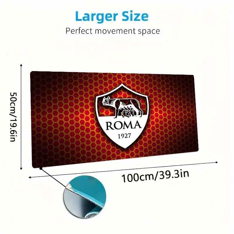 AS Roma Football Color Mouse Pad Large Gaming Table Cushion Non-slip Laptop Tablet Big Mousepad XXL Mat Mini PC Playmat With Lock edge