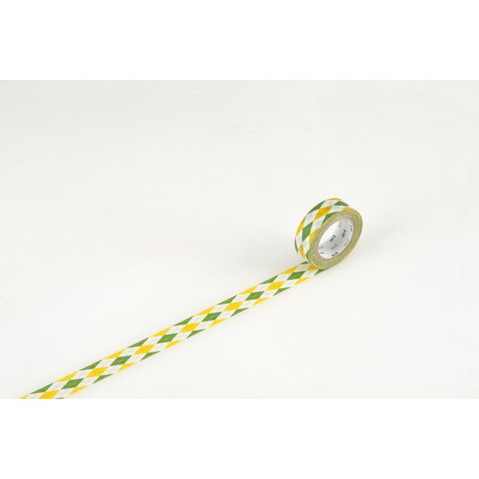 Masking Tape MT 15 mm Arlequin jaune & vert