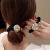 Hair Scrunchie 1PC Pearl Rhinestone Hair Tie Luxury Styling Womens Ponytail Hair Tie Scrunchie Adult Hair Band Elastic Hair Tie