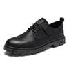 Lederschuhe für Herren Business Casual Atmungsaktiv Britisch Grün Martin Schuhe Weiche Sohle Arbeitsschuhe Vielseitige Vaterschuhe