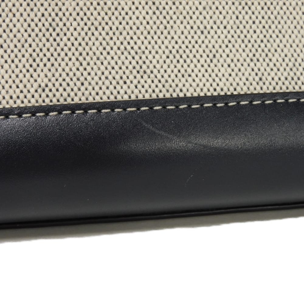 Used Walker Large Canvas Satchel (10833) and Navy Calfskin 2-Way Shoulder Bag (7924) with Double T Logo in Natural,