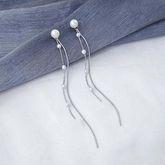 Long Crystal Tassel Gold Silver Dangle Earrings for Women Wedding Drop Earring Jewelry Gifts