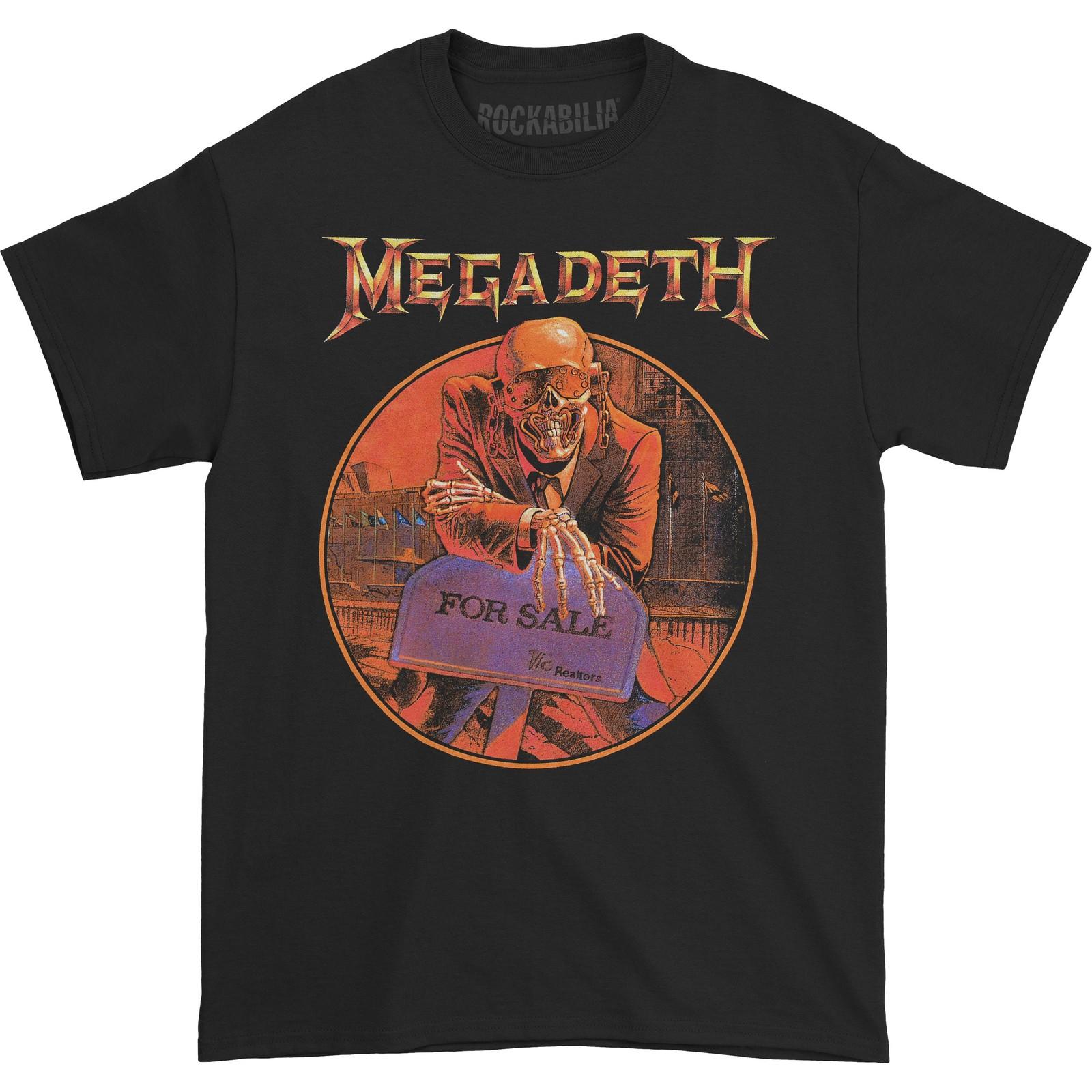 Men s Megadeth Peace Sells... Track list (Back Print) Slim Fit T-shirt Small 2XL