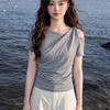 Korean Niche Irregular Design T-shirt Summer New Slim-fit and Thin Top