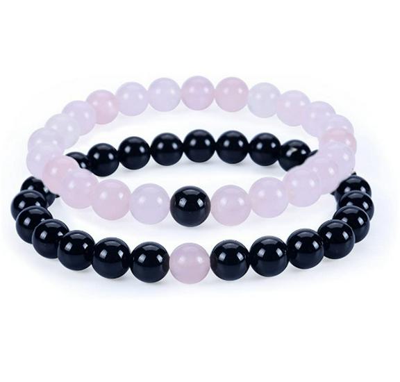 Bracelets de Couple Oeil de Tigre Mat & Pierre d'Agate - Perles de 8mm, Style Étudiant