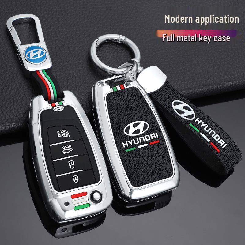 High-End Key Case for 21 Hyundai Models: Fits 2020 Elantra, Reina, ix35 – Unisex Car Key Shell with Buckle