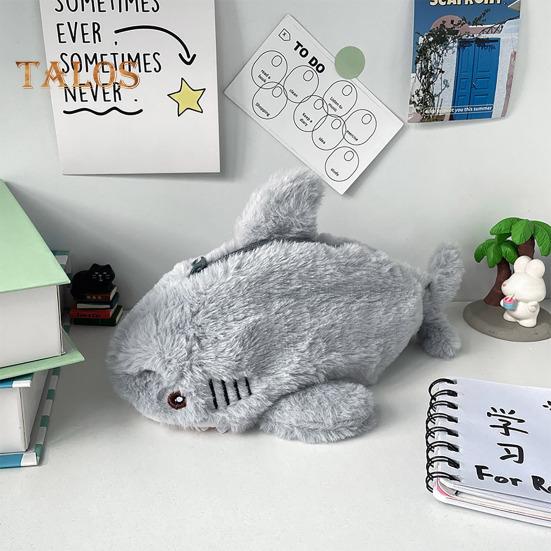 Shark Pencil Case Plush Cartoon Animal Pencil Bag Large Capacity Zipper Closure Makeup Pouch Student Artist Coin Purse