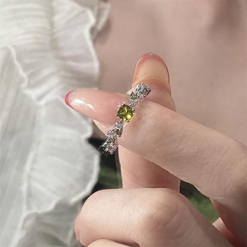 ins wind love zircon ring female flash diamond open index finger ring wholesale