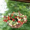 Yousheng Christmas Hanging Baskets Pre-Lit Artificial Basket with LED Lights Pine Cones Berries Winter Outdoor Planter for Outside Porch Front Door
