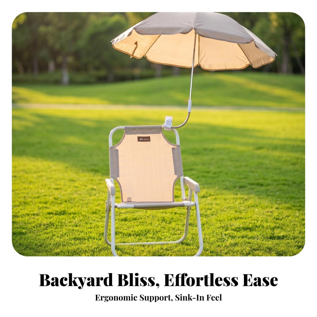 Chair with Umbrella Shaded Beach Sturdy for Fishing, Campers