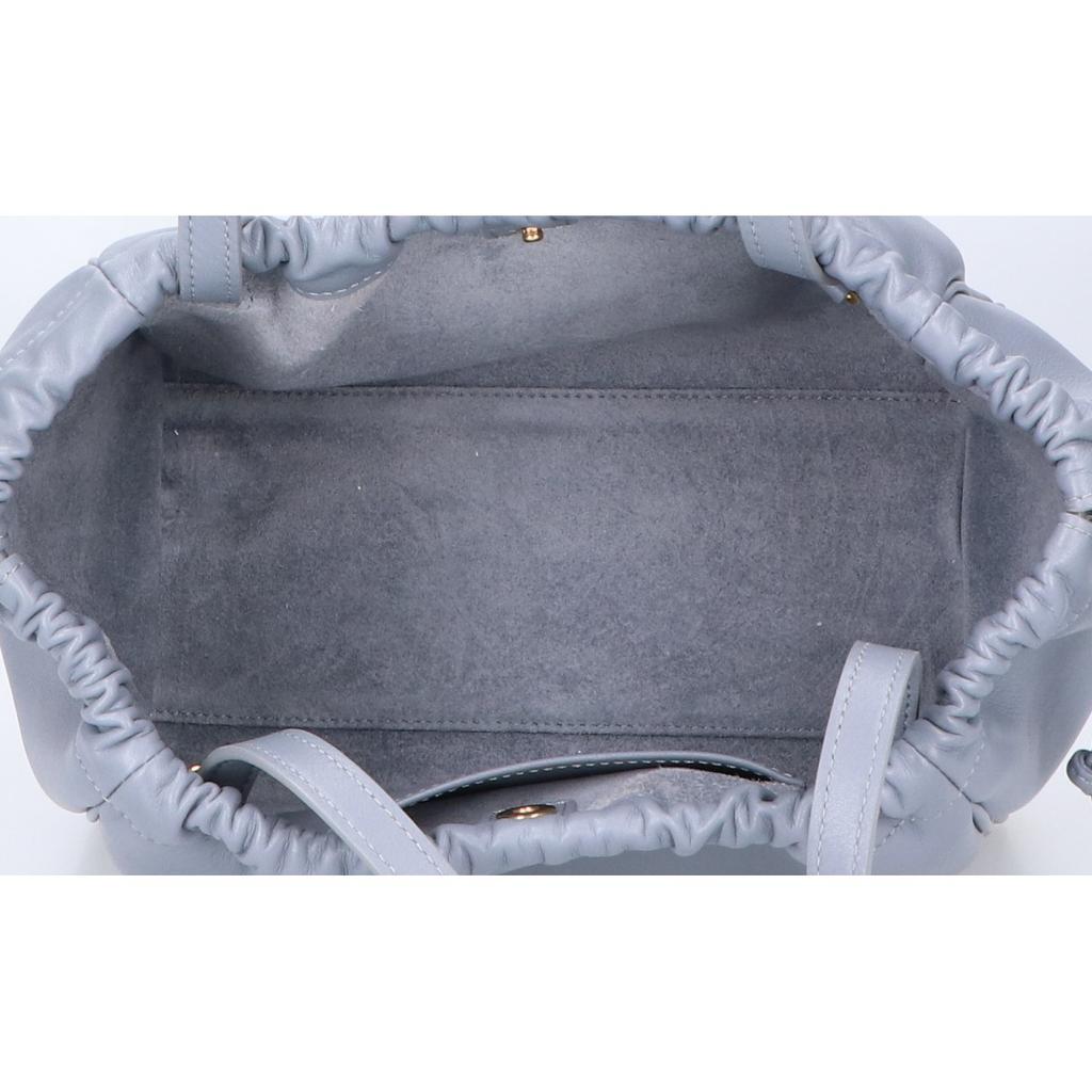 CELINE Excellent condition small Cabas drawstring Cuir Triomphe smooth calfskin 2-way shoulder bag Handbag Blue grayUsed