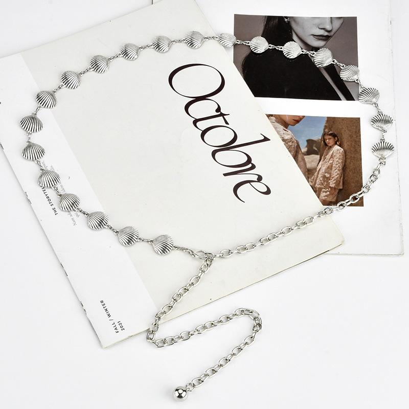 

Европейская и американская ракушка, зубчатая металлическая поясная цепочка, женский богемный этнический стиль, декоративный ремень для платья, женский стиль