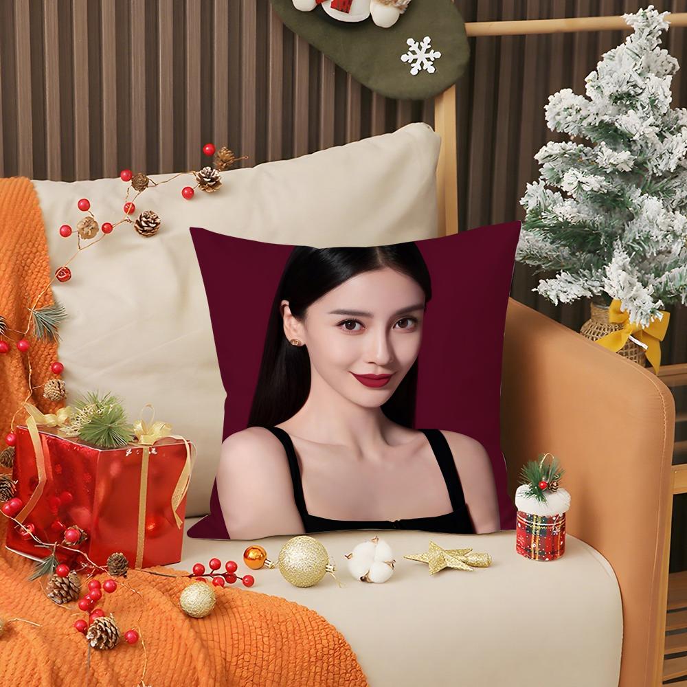 Famous Star Angelababy Pillow Case Living Room Sofa Decorative Cushion Cover Simple Household Light Luxury Printed Pillow