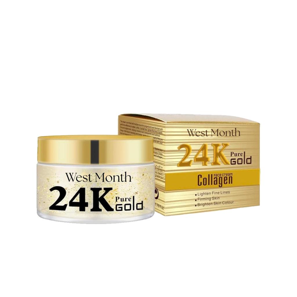24k Collagen Cream Reduces Fine Lines Brightens Tightens Skin Whitening Anti-Aging Face Cream