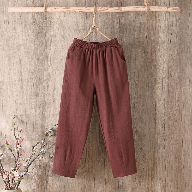 Women's Pants Loose Cotton Pants with Large Size Cotton Solid Color Casual Ladies Underwear