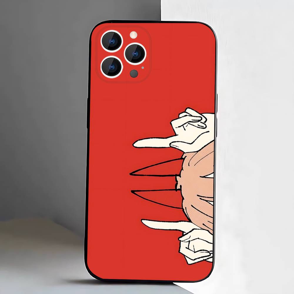 Anime C-Chainsaw Man Phone Case For iPhone 17,16,15,14,13,12,Pro,Max,Plus,E,SE4,Air,Mini Black Soft Box