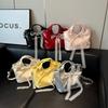 Ribbon Bow Solid Color Bucket Handbag Single Shoulder Crossbody Bag Women Gift