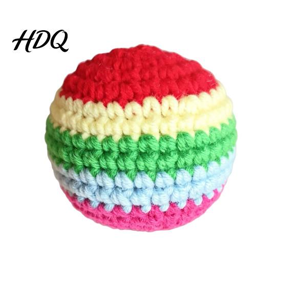 Soft Baby Footbag Toy Handmade Crochet Footbag Knitted Juggling Toys for Educational D