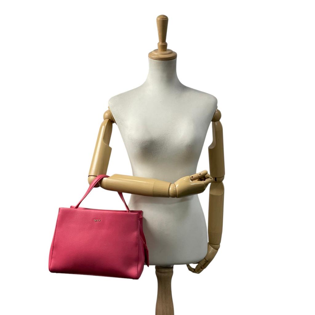 Used agnes b. 2way handbagHandbag pink/gold leather Women