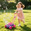 Electric Bubble Cart Toy with 110ml Bubble Solution Capacity Battery Operated Bubble Machine Push Walker Outdoor Fun Toy for Kids