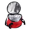 Round Insulated Bag 11x7in Oxford Cloth Casserole Carrier Reusable Cooler Thermal Picnic Bag Red