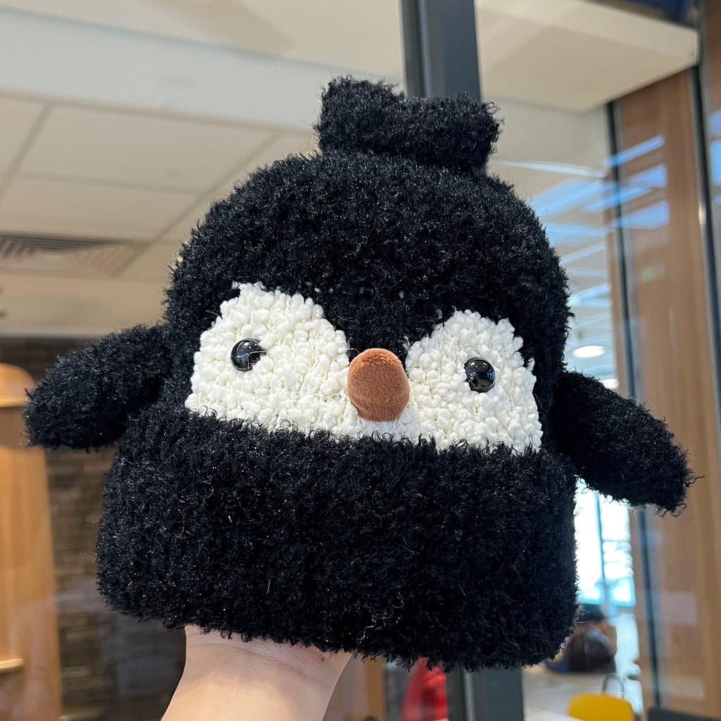 A New Japanese Style Plush Knitted Hat for Women's Autumn and Winter Thickened with Fleece Warm and Versatile Ear Protecting Hood