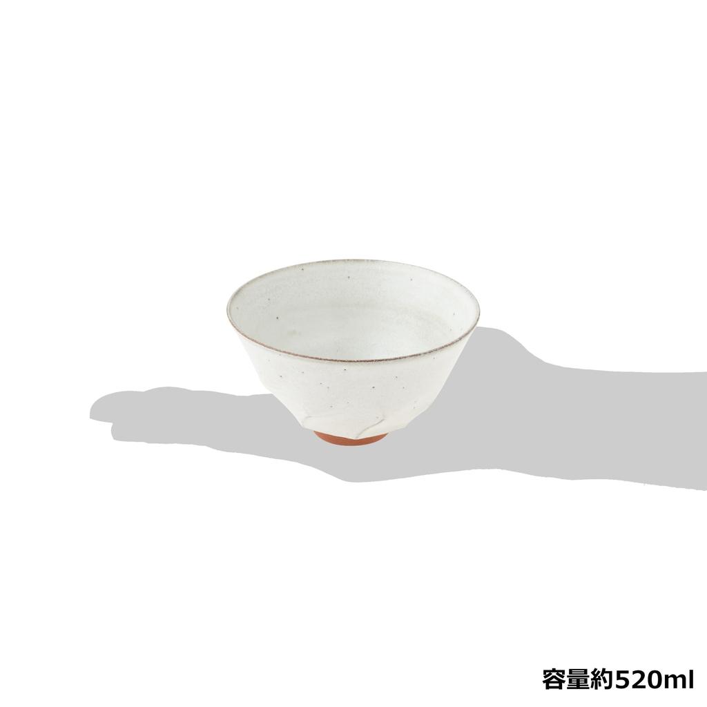 Marui Seito Shigaraki Ware Hechimon Bowl, 520ml Capacity, White Glaze, White