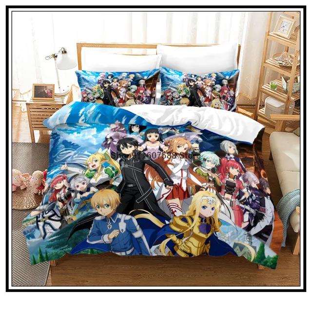 Anime Sword Art Online Bedding Set 3D Printed Duvet Covers Pillowcases kids Bedclothes Bed Linen Luxury Home Textiles Home Decor