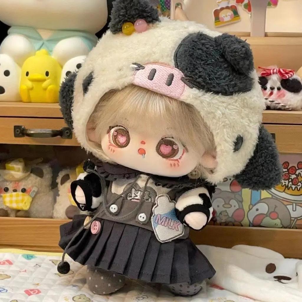 20cm Action Baby Clothes Cow Suit for Cotton Doll Clothes Suit Cosplay Dress-Up Sets Collection Figure Toys for Children Gift