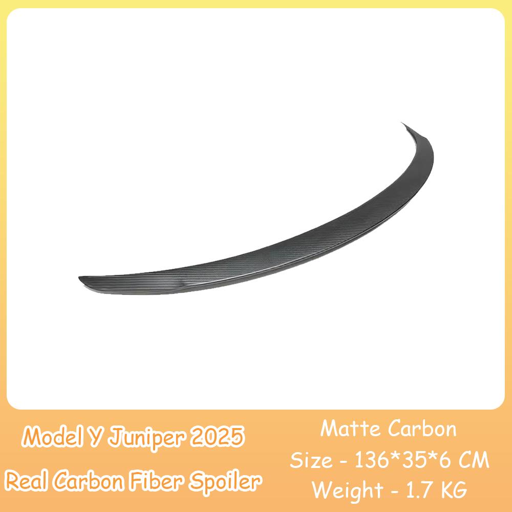 Heenvn For Tesla Model Y Juniper 2025 Real Carbon Fiber High Performance Spoiler Rear Trunk Tail Wings Car Exterior Accessories