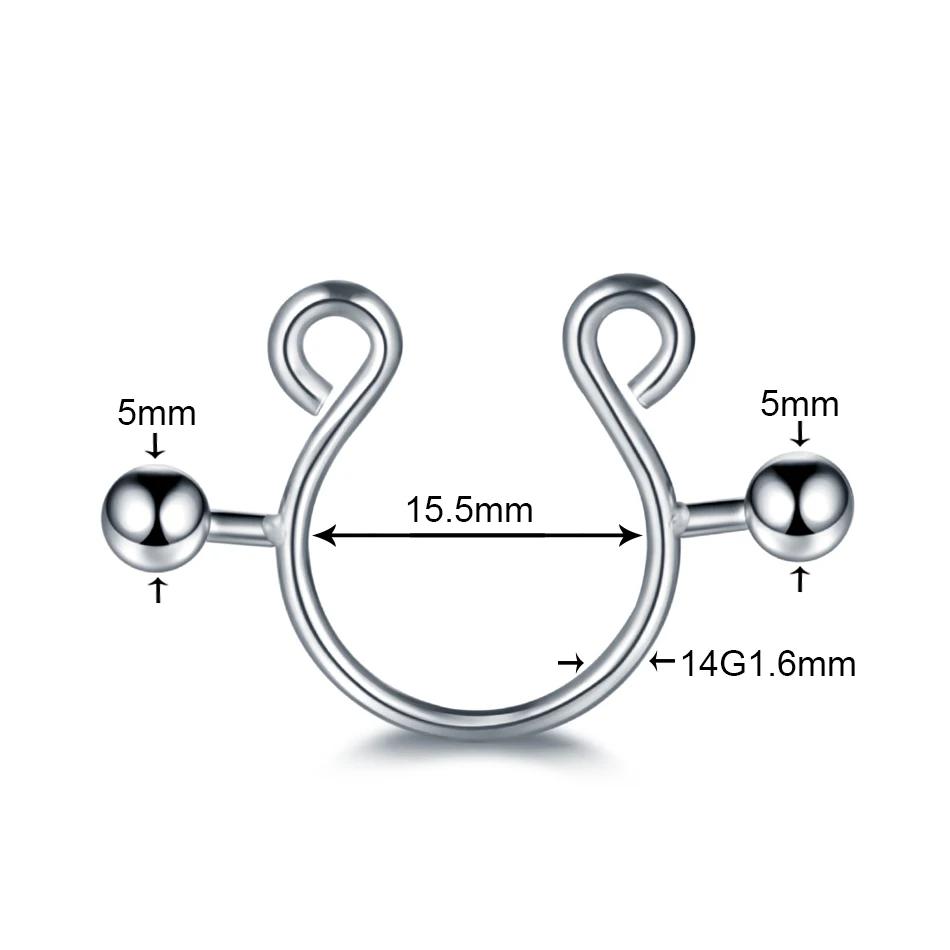 2 Stück/Los Chirurgenstahl Fake Sexy Brustwarzen-Clip-Ringe Charm Faux Brustwarzen-Schutz Nicht-Piercing-Ringe Körperschmuck für Frauen Geschenk