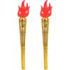 Glowing Torch Prop - 2PCS Plastic Fake Torch Luminous Torches for Games Sports Competition Cosplay Themed Party Kid Tool
