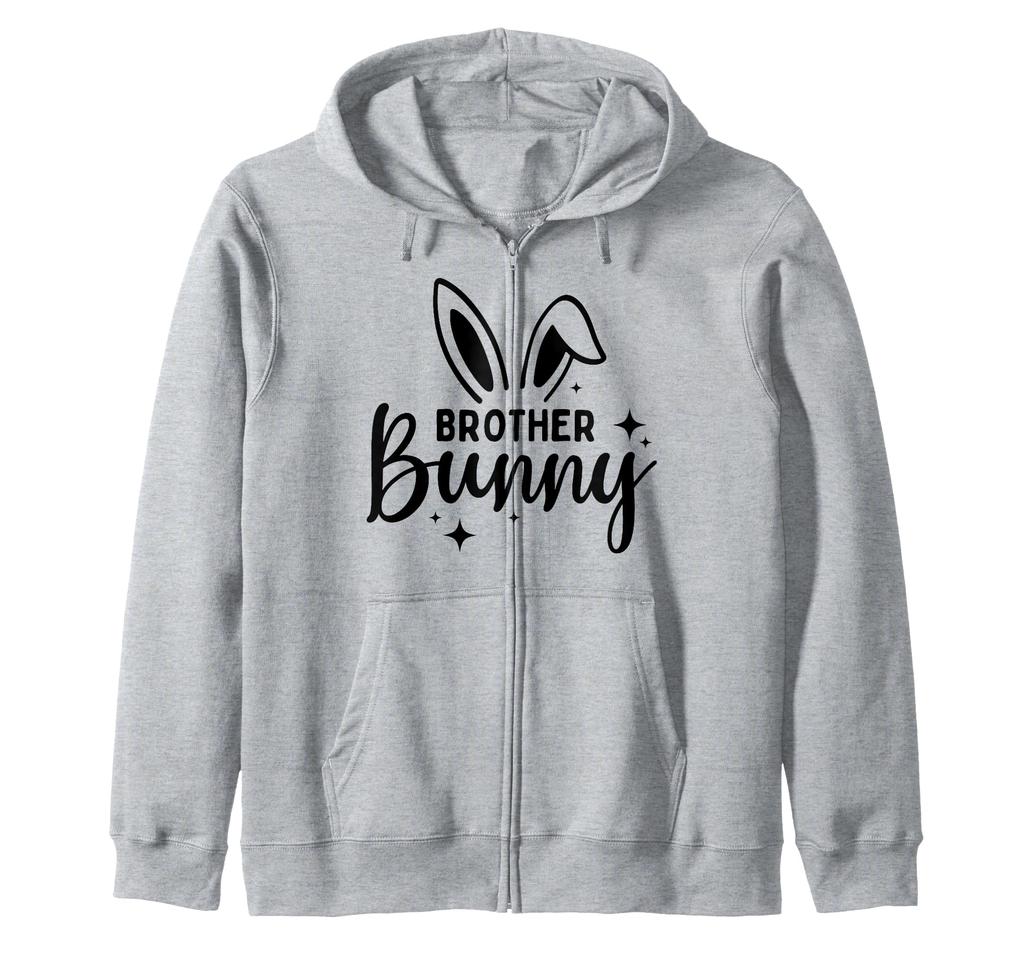 Brother Bunny Rabbit Happy Easter Fun Rabbit Boys Zip Hoodie