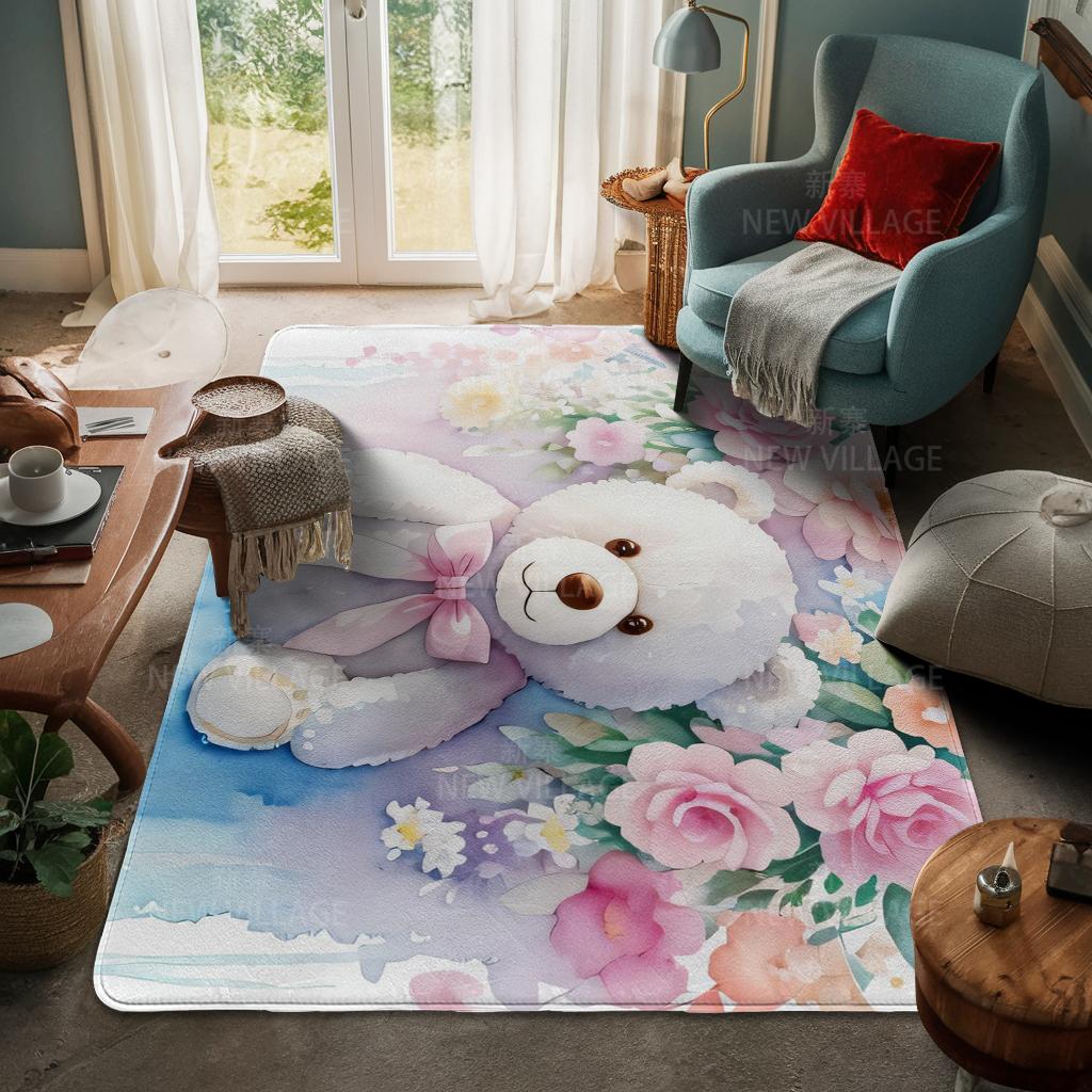 House Entrance Carpet Home Door Mat Living Room Bath Foot Bathroom Non-slip Water Absorption Rugs Bath Merry Christmas Winter