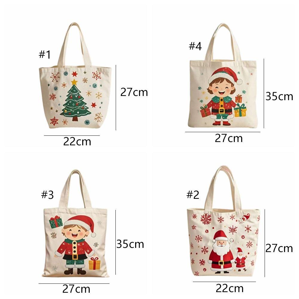 Large Capacity Christmas Canvas Gift Bag Cartoon Merry Christmas Decor  Party Favors