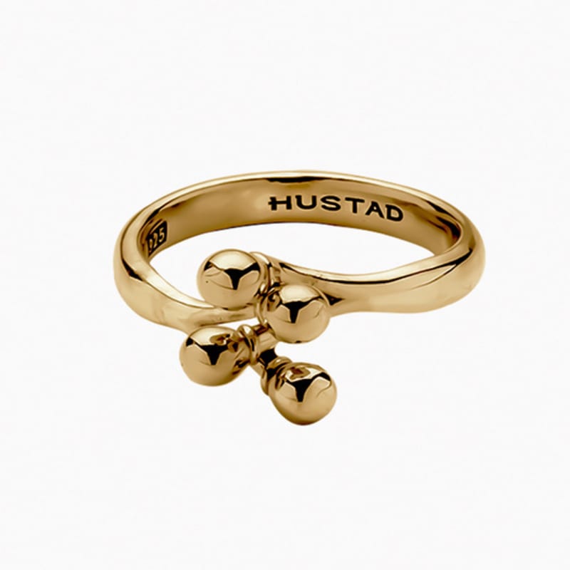 Hustad 239 Gold Folwer Ring _ 925 Silver / 14k Gold Flower Ring