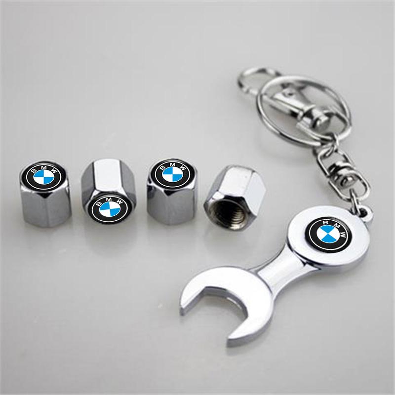 Car Wheel Tire Air Valve Caps Stem Covers Wrench Keychain For BMW 1 2 3 4 5 7 Series X1 X3 X4 X5 X6 X7 F10 F20 F30 G20 G30 F15