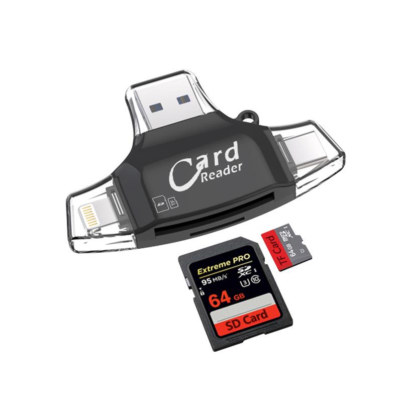 Dual-Port Metal Card Reader for Android, iOS, and Type-C Devices