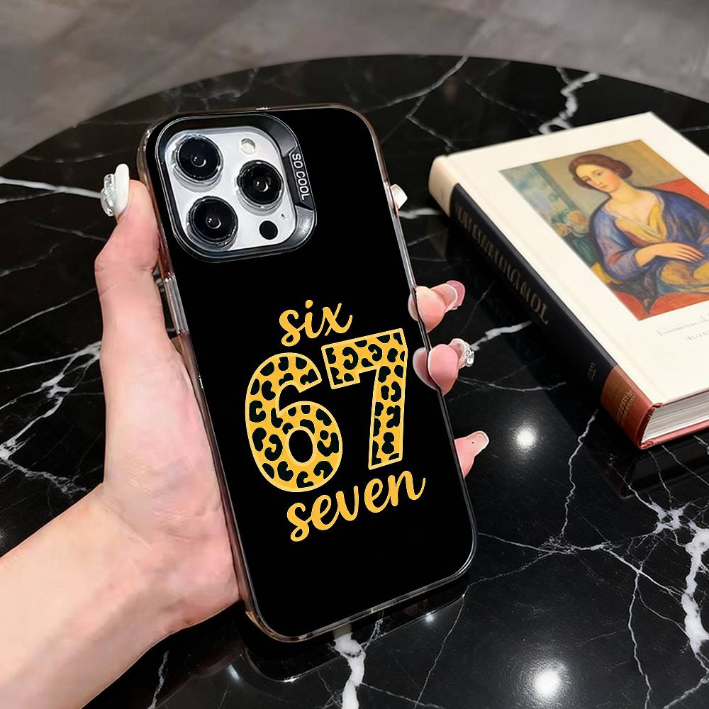 

S-Six SS S-Seven 67 Phone Case For iPhone 17,16,15,14,13,12,11 Plus,Pro Max,XS,Colorful Silver Black Cover iPhone13