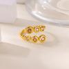 Zircon Meteor Star Rings For Women Girls Gold Color Open Adjustable Stainless Steel Ring Wedding Couple Christmas Jewelry Gift