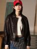 The Green Lab Faux Leather Blouson Jacket [Brown]