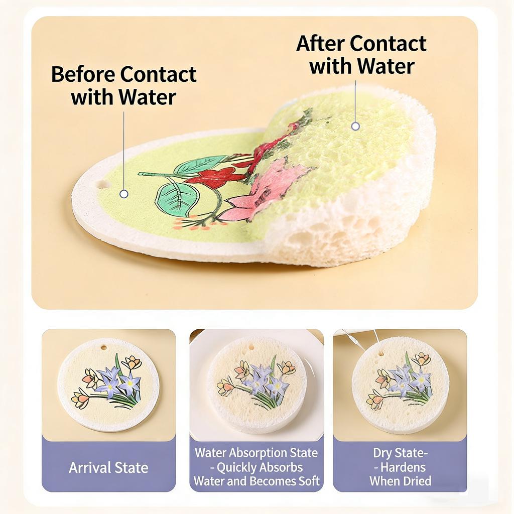Wood Pulp Compressed Sponge Scouring Pads For Dish Washing Kitchen Cleaning Magic Eraser Pot Scrubbing Cloth