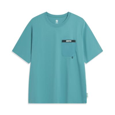 Anti-Five Series Round Neck Loose Knit Sports Short Sleeve T-Shirt Men Tops Light-Green AHST693-3