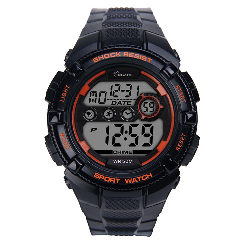 Men's Classic ODM Digital Watch Black Plastic 3ATM Waterproof with Chinese Movement Luxury Sport Feature Alarm