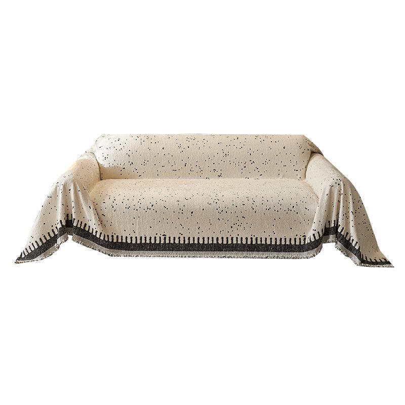 High-End Cream Plush Sofa Cover – Winter/Autumn Thickened Full Piece