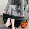High-Waisted Acetate Satin Fishtail Midi Skirt: Designer-Style, Slimming A-Line with Large Flare for Women's Autumn/Winter Wardrobe.