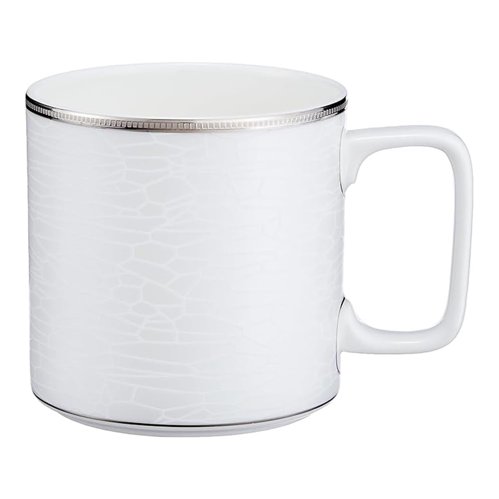 

NARUMI Mug, Leaf Vein (Pearl White) 300cc, White, Stylish, Cute, Elegant, Small, Short Mug, Made in Japan, 52254-2991